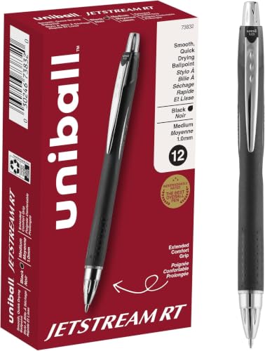 Image of Uni-Ball Uniball Jetstream RT, 1.0mm Bold Black, Wirecutter Best Pen, School Pens, Ballpoint Ink Pens - School Supplies, Ballpoint Pen, Colored-Pens, Smooth Writing-Pens (Pack of 144)