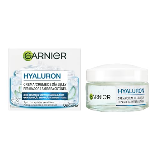 Garnier Hyaluron Crema De Día Jelly Reparadora Barrera Cutánea Con 5% De [Glicerina + Alantoína + Aloe Vera + Ácido Hialuronico]. 48H De Hidratación. Apto Para Pieles Sensibles 50MlL
