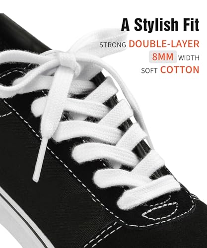 handshop 2 pairs flat athletic shoelaces 51634 in 4034-6334 wide sneaker replacement shoe laces