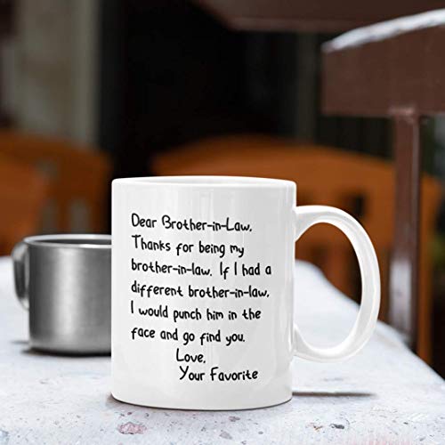 Brother-In-Law Coffee Mug Gifts Funny Brother In Law Birthday Fathers Day Gag Gift Idea Humor Present From Sister In Law Tea Cup For Men #TOP2