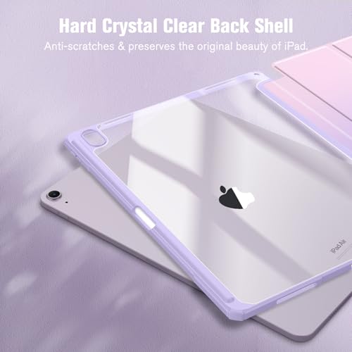 Image of Fintie Hybrid Slim Case for iPad Air 13-inch M4 /M3 /M2 (2026 /2025 /2024) - [Built-in Pencil Holder] Shockproof Cover with Clear Transparent Back Shell, Fantasy Ombre