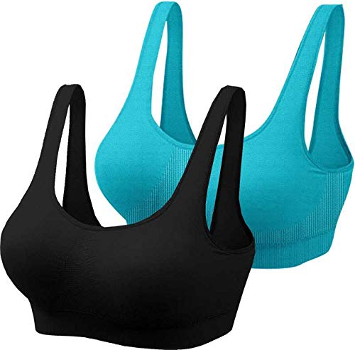 PipalWomen's 95% Cotton, 5% Spandex Non-Padded Wire Free Sports Bra