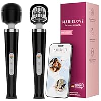 Magic Wand Vibrator Kabellos für Frauen – 20 Modi & 10 Intensitäten – Massagestab mit Silikonkopf & Akku – Klitorisstimulation – Sexspielzeug für Paare & Solo (Schwarz)