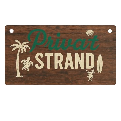Personalisiertes Dekoratives Schild mit Aufschrift: PRIVAT STRAND. Hängeschild, Dekoration an der...