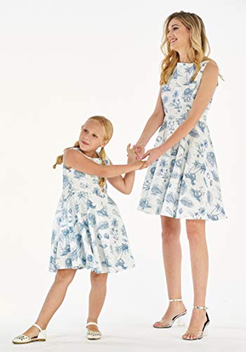 Matching Hawaiian Luau Mother Daughter Vintage Fit and Flare Dresses in Tropical Patterns3