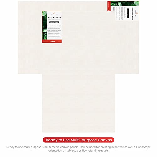 Image of Scholar Art Hobby Series 04 Oz (230 GSM) 100% Cotton Canvas Panel Board for Painting (White Blank Canvas Boards for Acrylic Paint, Oil Paint, Wet & Dry Media) | 18 inchx30 inch (45x75 cm), Pack of 6