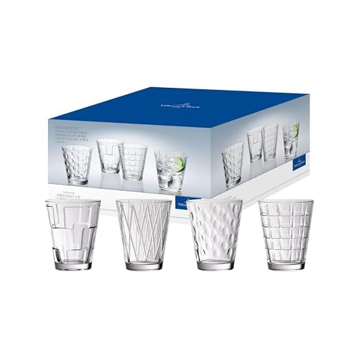 Villeroy & Boch Dressed Up Vasos de agua, Set de 4 piezas, 310 ml, Cristal, Transparente
