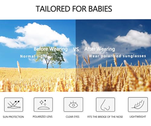 Sjbncai Baby Flower Sunglasses With Strap Girls Flexible Bendable Polarized Sunglasses For Infant Boys Girls 0-24 Months thumb #2