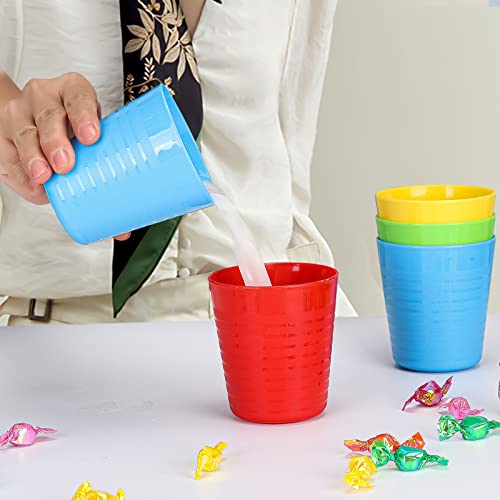 Mfacoy Kids Plastic Cups Set Of 12-8 Oz Toddler Cups Reusable - Bpa-Free Drinking Cups For Kids - Dishwasher Safe - Bright Colored - Unbreakable Kids Cups #TOP3