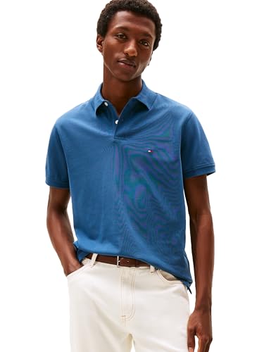 Tommy Hilfiger Mens Short Sleeve Polo Shirts in Classic Fit with Stretch and Organic Pique Cotton