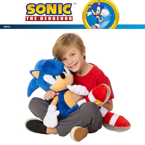 Image of Sonic The Hedgehog Weighted Cuddle Pillow - 3lb Soft Plush & Cozy Pilow for Comfort, 27 inch Tall (Officially Licensed Product) By Franco Calm