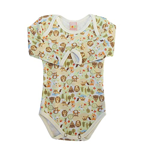 Conjunto Bebê Body e Calça para Meninos e Meninas Marrom Floresta Tamanho:G