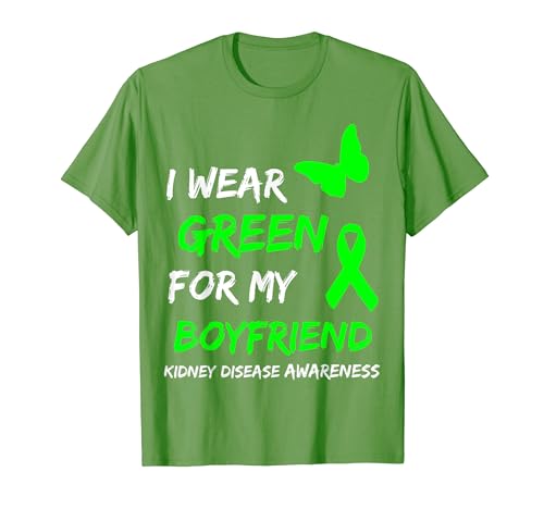 Kidney Disease I Wear Green For My Boyfriend Ribbon Camiseta