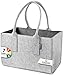 Shopper Filztasche Premium, große Einkaufs-Tasche mit Henkel, Einkaufskorb, faltbare Kaminholztasche zur Aufbewahrung von Holz, vielseitige Tragetasche auch zur Spielzeug Aufbewahrung, Grau/Dunkelgrau
