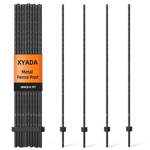 XYADX Metal Fence Post 7ft 8-Pack