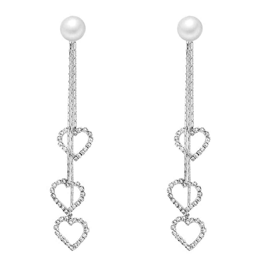 Yellow Chimes Earrings for Women & Girls Silver Pearl Dangler Earrings | Silver Toned Heart Shaped Long Chain Danglers Earrings for Women | Birthday & Anniversary Gift (B0BB7RTV6C) Amazon Price History, Amazon Price Tracker
