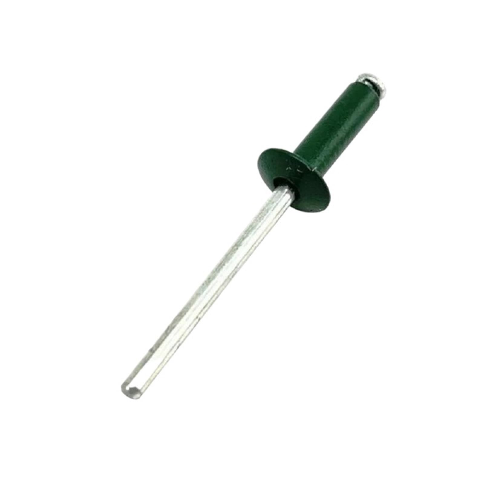 500 remaches ciegos verdes de aluminio de acero con cabeza de cúpula de