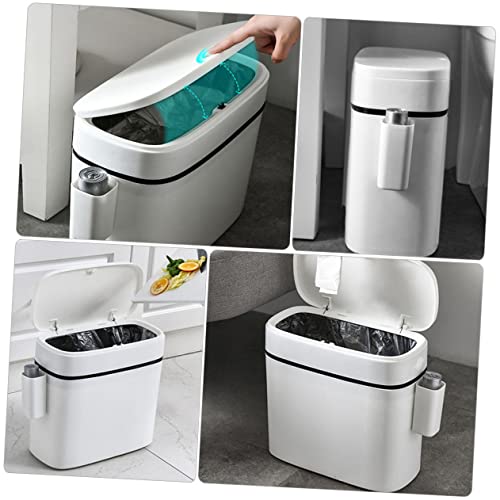 Caneca de basura rectangular blanca de plástico miniatura 7
