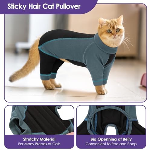 Pijama de gato para evitar el pelo pegajoso en el sofá de casa 3
