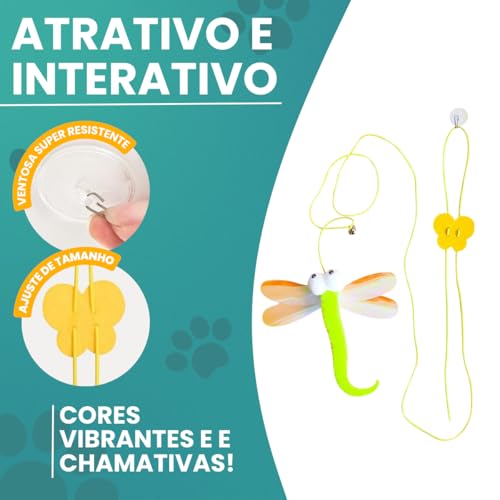Brinquedo de Gato Suspenso Interativo GIGASMART, com Ventosa Ajustável, Estimula o Instinto de Caça