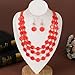 Rosslyons Multi layered Chunky Beaded Necklaces for Women Boho Colorful Shell Strand Statement Necklaces With Earrings Set Fashion Costume Jewelry Gifts (Orange)
