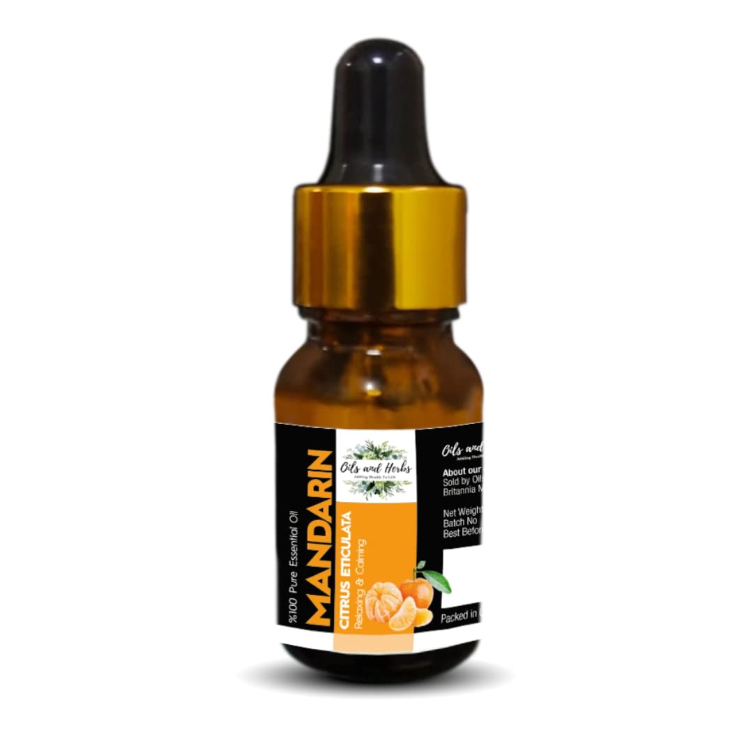 Natural Mandarin Essential Oils by Oils and Herbs UK | 100% Purity in Every Drop | Majestic in its Ability to Intoxicate The Sense, Mandarin can Calm Anxious Minds.