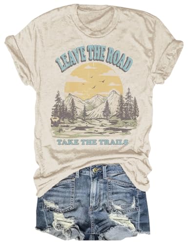 Women's Nature Camping Mountain Hiking Lovers Shirt Adventure Wild Outdoor Graphic Tees Tops