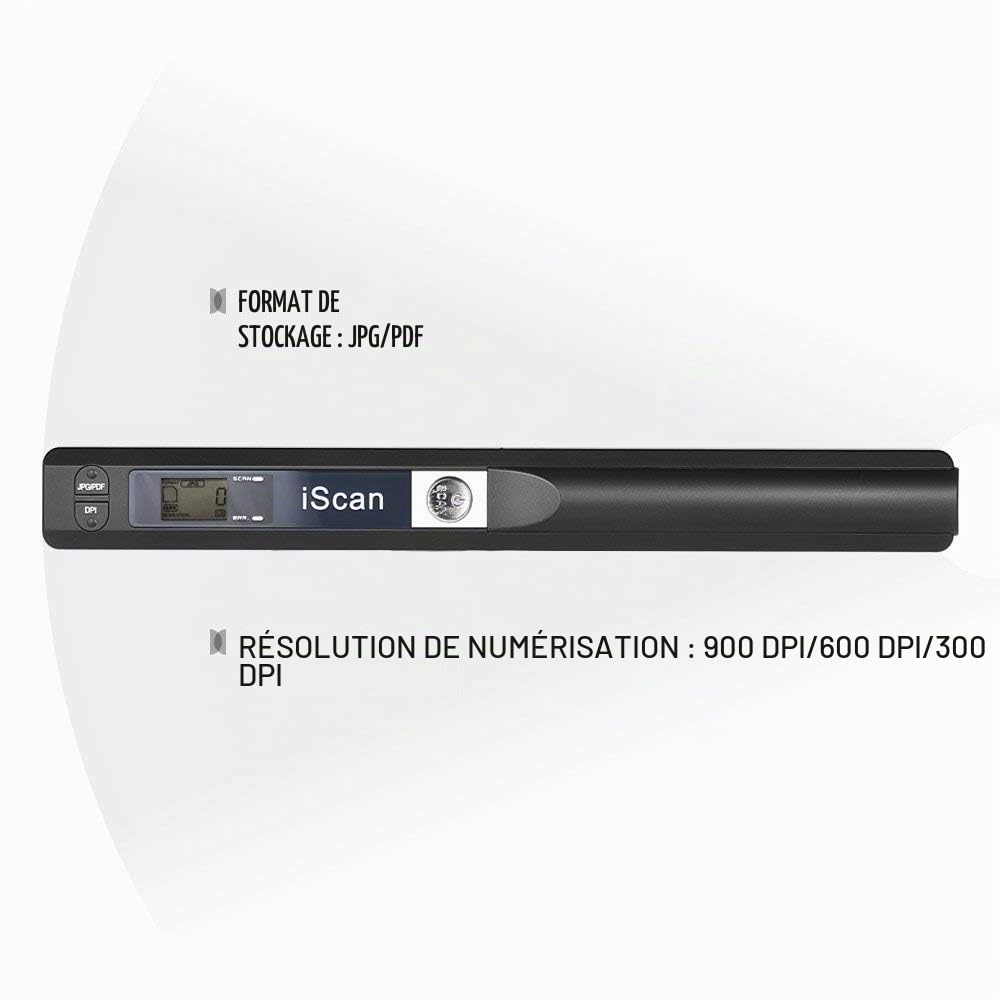 for iScan Portable Documents Scanner de Poche Image Baliseur Photo Couleur A4 Mobile Handy Scanners (Black)