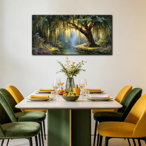 MXUNYZ Green Willow Tree Canvas Wall Art Botanical Nature Print Painting by MXUNYZ - Used condition - Image 5