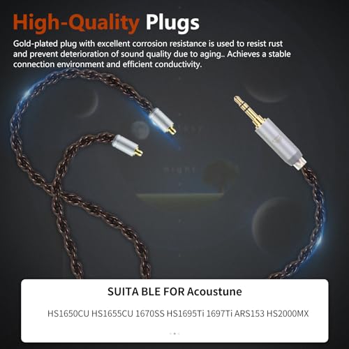 Image of okcsc Acoustune Pentaconn Ear PE 8 Core Upgarded OFC Audio Cable Pure Copper Alloy Earphone Cable for Pentaconn Ear PE Upgrade Cable for Acoustune HS1650CU HS1655CU 1670SS 4.4MM 3.94FT