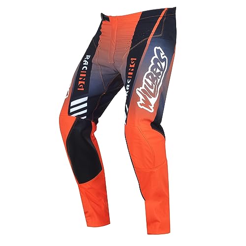 Willbros Pantalones MX Moto Enduro y Motocross Motocicleta Bicicleta de Montaña MTB BMX para Hombre Mujeres Naranja XXL=38