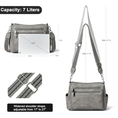 Image of Bluome Crossbody Purses for Women, Medium Large Faux Leather Crossbody Bags Lightweight Sling Bag Shoulder Handbags