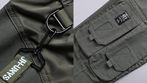 MOKEWEN Men's Jogger Harem Cargo Ninth Pants with Big Pockets Drawstring Elastic Waist W 31-324