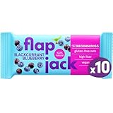 The BEGINNINGS Barritas de avena Flapjack Grosella negra & Arándano – 10 x 60 g (600 g) – veganas, sin gluten – snack energético natural – ricas en fibra