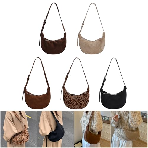 Sac à bandoulière en daim synthétique avec sangle réglable Crescents - 4