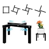 DDPow Four Legs Adjustable Metal Plant Stand for 5"-10" Plant Pot – Indoor & Outdoor (Black, 1 Pack)