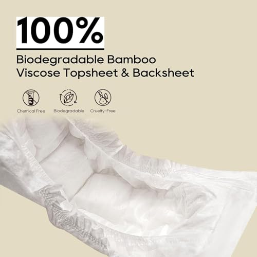 Image of ECO BOOM Diapers, Viscose from Bamboo Diapers, Natural Soft Disposable Nappies for Infant, Size 3 Suitable for 13 to 22lb (Medium - 68 Count)