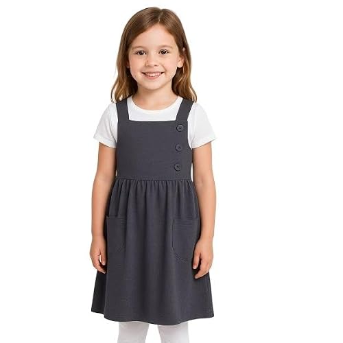 A2Z Girls School Pinafore Dress - UF Dress 864 Grey 11-12