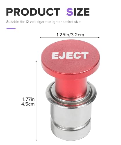 Image of Car Cigarette Lighter,Car Accessories,12 Volt Waterproof Pop-Out Aluminum Alloy Vehicle Cigarette Lighter Plug,Automotive Replacement,Fit for Most Cars with Standard 12V Power Source (Eject)
