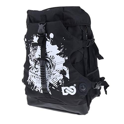 Tubayia Mochila para patines en línea, bolsa de almacenamiento, bolso de hombro para niños y adultos (negro A)