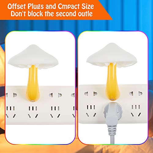 Mudder 2 Pack Sensor Led Mushroom Night Light Plug In Smart Lamp Mini Mushroom Night Lights Led Night Lamp Color Changing For Adults Kids (7-Color Discoloration) #TOP4