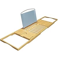 Algopix Similar Product 3 - Bamboo Bathtub Tray  Wood Bath Caddy