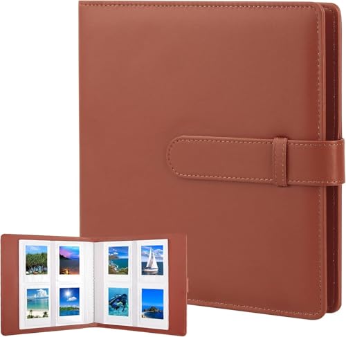Álbum de câmera 256 folhas Álbum 3 polegadas para Instax Mini 12/11/9/90/70/40/8 (Marrom)