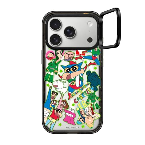 CASETiFY �C���p�N�g�����O�X�^���h iPhone 17 Pro �P�[�X [�X�^���h�@�\/MagSafe�Ή�/�ϏՌ�/Crayon Shin-chan Co-Lab] - Crayon Shinchan Sticker Case - Action K