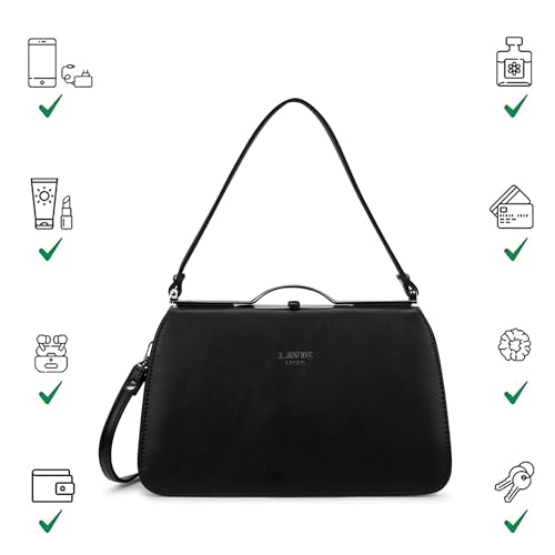 Image of Lavie Luxe Women's Book Satchel Frame Satchel Handbag | Satchel Bag for Work | Ladies Purse | Stylish Shoulder Bag | Gift For Women