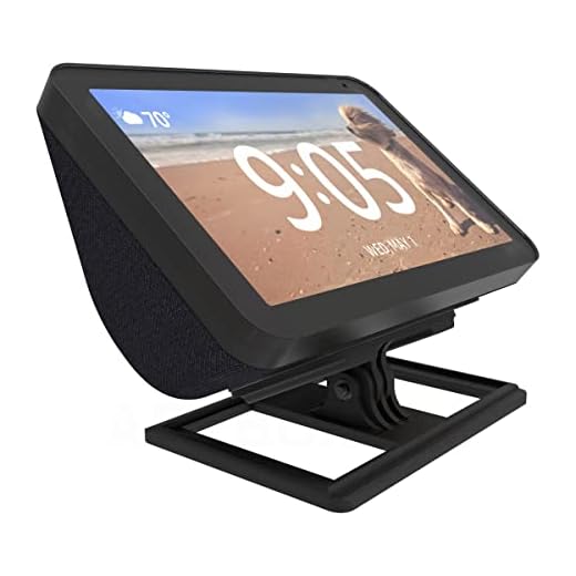 Suporte Stand Magnético de Mesa com Ângulo Ajustável Compatível com Alexa Echo Show 5 e 8 - Smart Speaker Display Home - Modelo Slim - Preto
