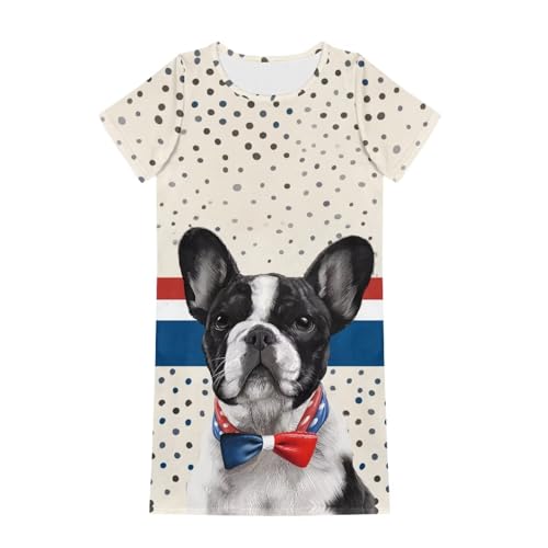 Summer Dress for Girls 3-14T Little Kids Night Home Playwear Dresses Causal Short Sleeve Tank Tshirt Dress Pockets4