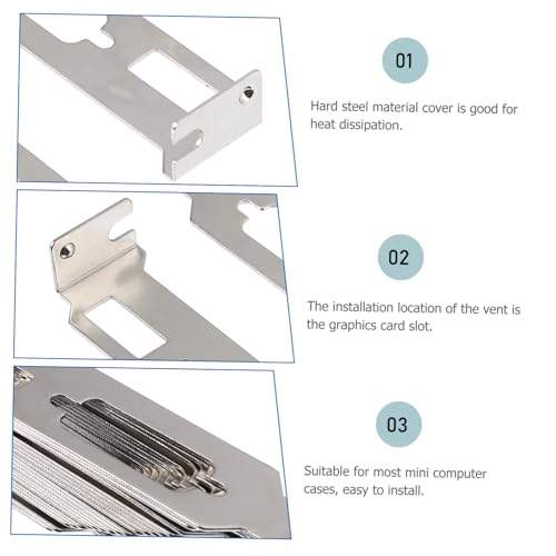 20 piezas de cubiertas para ranuras PCI para gabinete de computadora, placa de ventilación de acero para sistemas ATX, fácil de instalar y limpiar miniatura 5