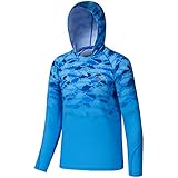 BASSDASH Youth UPF50+ Performance T Shirt with Hood Long Sleeve Fishing Hiking Sun Shirt FS03Y