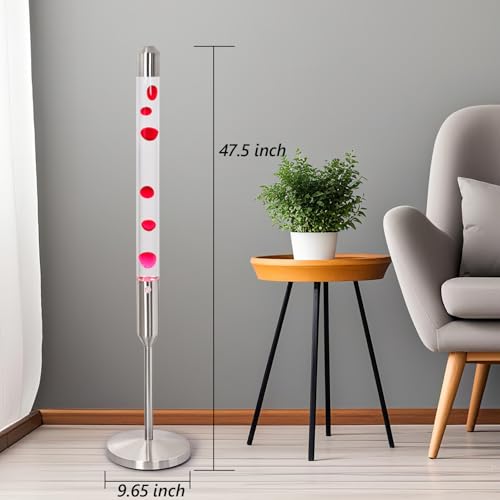 Image of Kyzfy 47.5-Inch Liquid Motion Lamp, Magma Lamp, Mood Relaxation Light, Clear Water Red Wax, Suitable for Home Decoration, Living Room, Office, Bedroom, Cafe